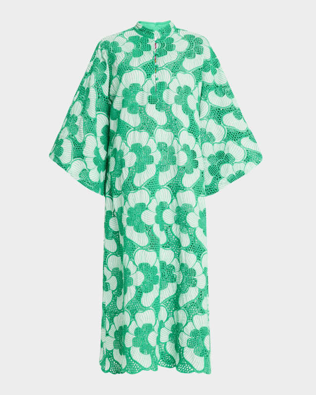 Netted Floral Lace Maxi Caftan